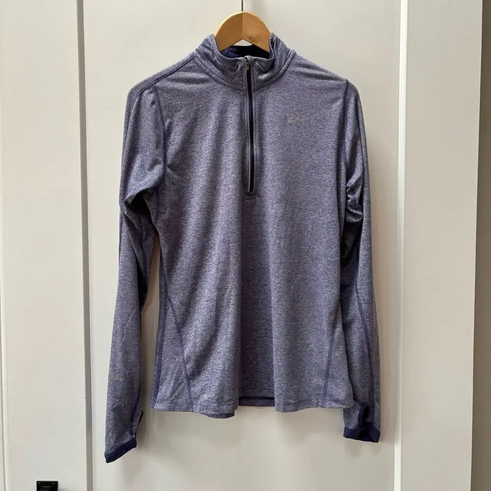 Nike purple Fri-fit‎ half zip running pullover woman’s size M